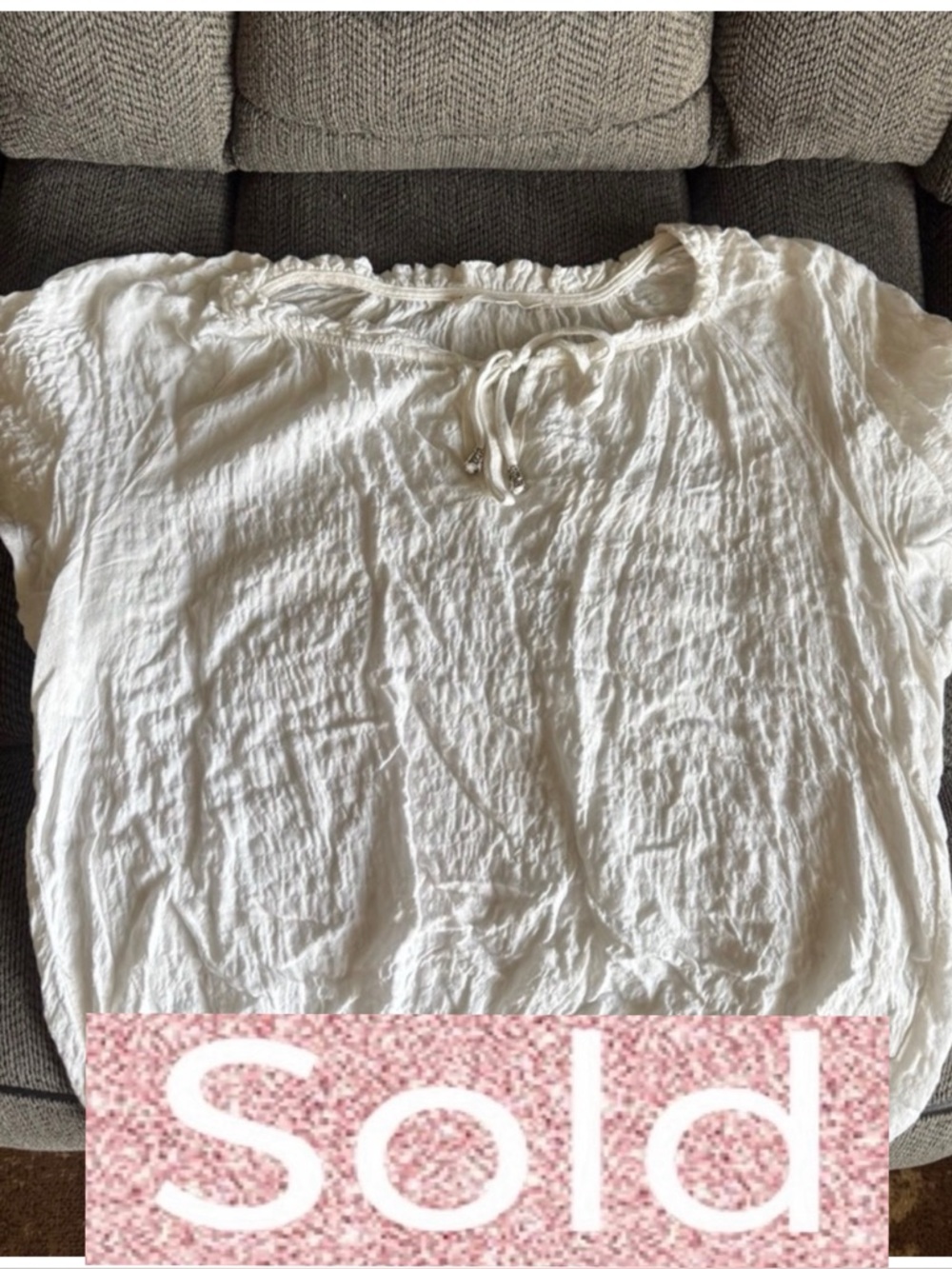 Jane and Delancey Small White Blouse with Silver Accents